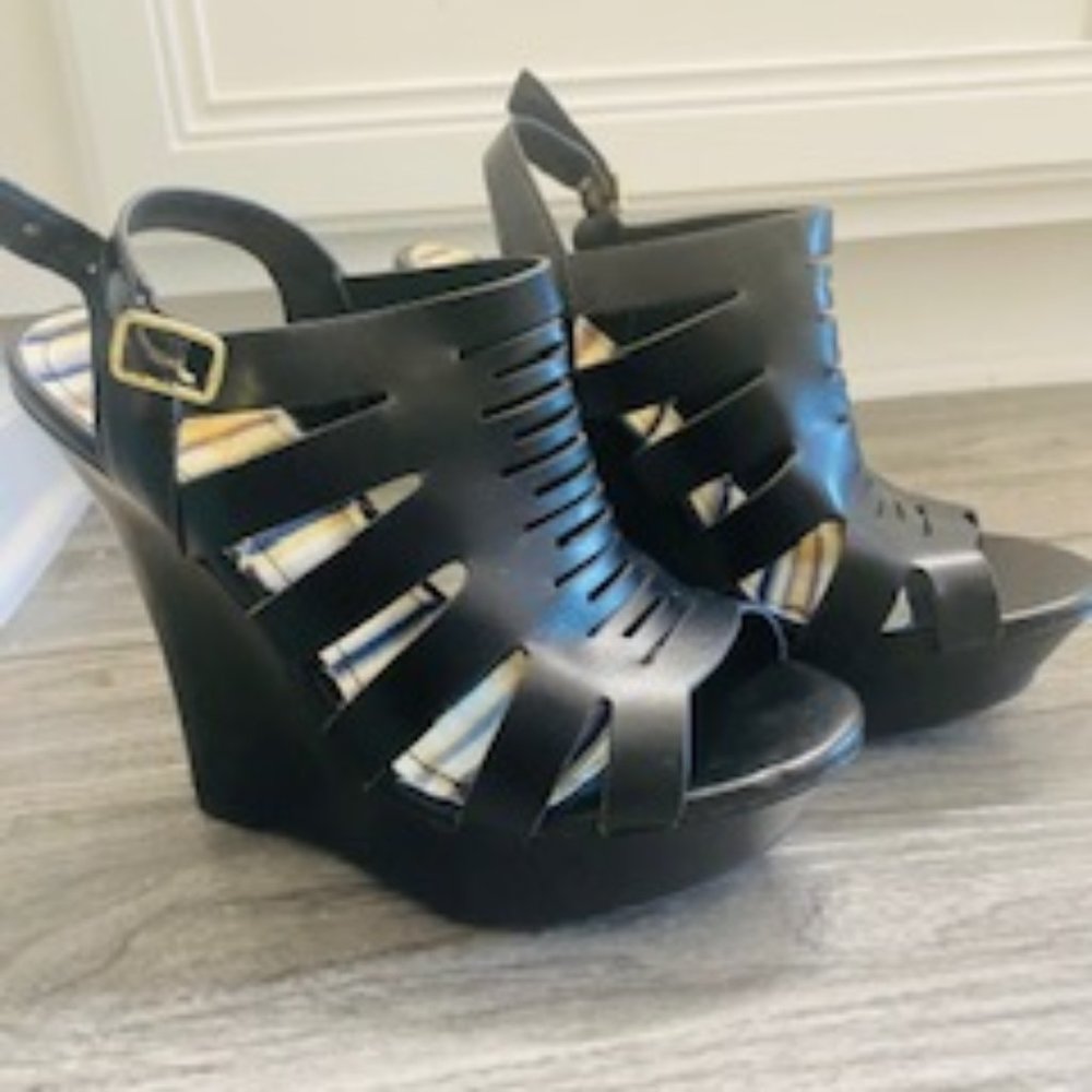 Black Wedge Heels